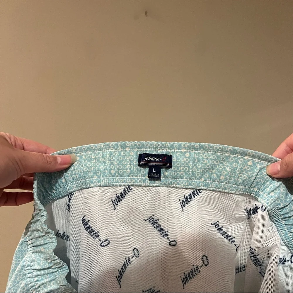 johnnie-O Light Blue Microdot Swim Trunks